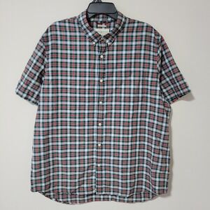 Denim & Supply Ralph Lauren Button Down Mens XXL Red Green Plaid Short Sleeve